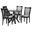 Marian Fabric and Wood 5-Piece Dining Set In Grey and Dark Brown