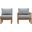 Marina 2-Piece Outdoor Patio Teak Set In Natural Gray