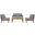Marina 5 Piece Outdoor Patio Teak Set In Natural and Gray