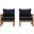 Marina 2 Piece Outdoor Patio Teak Set In Natural and Navy