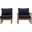 Marina 2-Piece Outdoor Patio Teak Set In Navy and Natural