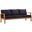 Marina Outdoor Patio Teak Sofa In Natural and Navy