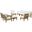 Marina 10 Piece Outdoor Patio Teak Set In Natural and White