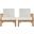 Marina 2 Piece Outdoor Patio Teak Set In Natural and White