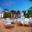 Marina 5 Piece Outdoor Patio Teak Set In Natural and White