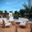 Marina 8 Piece Outdoor Patio Teak Set In Natural and White