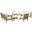 Marina 9 Piece Outdoor Patio Teak Set In Natural and White