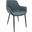 Markley Leather Dining Arm Chair In Peacock Blue/Black