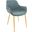 Markley Leather Dining Arm Chair In Peacock Blue/Gold