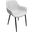 Markley Leather Dining Arm Chair with Metal Legs In Light Grey