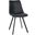 Markley Modern Leather Dining Chair With Metal Legs In Charcoal Black