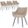 Markley Modern Leather Dining Arm Chair Set of 4 In Taupe