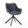 Markley Modern Leather Dining Swivel Arm Chair In Black