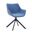 Markley Modern Leather Dining Swivel Arm Chair In Light Blue