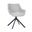 Markley Modern Leather Dining Swivel Arm Chair In Light Grey