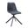 Markley Modern Leather Swivel Dining Chair with Metal Legs In Black