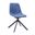 Markley Modern Leather Swivel Dining Chair with Metal Legs In Blue