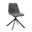 Markley Modern Leather Swivel Dining Chair with Metal Legs In Grey