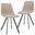 Markly Modern Leather Dining Chair Set of 2 with Metal Legs In Taupe