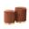 Marla Nesting Pleated Ottoman Set of 2 In Light Brown and Gold