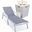 Marlin Outdoor Patio Chaise Lounge Chair With Arms and Square Fire Pit Side Table In Dark Grey/White