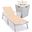 Marlin Outdoor Patio Chaise Lounge Chair With Arms and Square Fire Pit Side Table In Light Brown/White