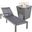 Marlin Outdoor Patio Chaise Lounge Chair With Square Fire Pit Side Table In Black/Grey