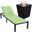 Marlin Outdoor Patio Chaise Lounge Chair With Square Fire Pit Side Table In Green/Black