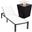Marlin Outdoor Patio Chaise Lounge Chair With Square Fire Pit Side Table In White and Black