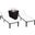 Marlin Outdoor Patio Chaise Lounge Chair With Square Fire Pit Side Table Set of 2 In White and Black