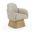 Marlowe Linen Textured Fabric Upholstered Swivel Accent Chair In Beige