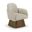 Marlowe Linen Textured Fabric Upholstered Swivel Accent Chair In Beige