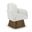 Marlowe Linen Textured Fabric Upholstered Swivel Accent Chair In Cream