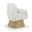 Marlowe Linen Textured Fabric Upholstered Swivel Accent Chair In Cream