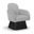 Marlowe Linen Textured Fabric Upholstered Swivel Accent Chair In Grey
