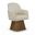 Marlowe Linen Textured Fabric Upholstered Swivel Dining Arm Chair In Beige