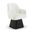 Marlowe Linen Textured Fabric Upholstered Swivel Dining Arm Chair In Cream