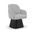 Marlowe Linen Textured Fabric Upholstered Swivel Dining Arm Chair In Grey