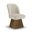 Marlowe Linen Textured Fabric Upholstered Swivel Dining Side Chair In Beige