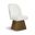 Marlowe Linen Textured Fabric Upholstered Swivel Dining Side Chair In Cream