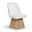 Marlowe Linen Textured Fabric Upholstered Swivel Dining Side Chair In Cream