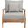 Martinique Wood Patio Armchair In Natural/Grey