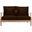 Martinique Wood Patio Loveseat In Natural and Dark Brown