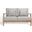 Martinique Wood Patio Loveseat In Natural And Grey