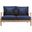 Martinique Wood Patio Loveseat In Natural and Navy