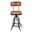 Mason Adjustable Barstool In Chestnut Seat and Black Base