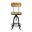 Mason Adjustable Barstool In Natural Seat and Black Base
