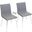 Mason Contemporary Dining/Accent Chair With Swivel In Stainless Steel, Walnut Wood, And Grey Faux Leather - Set Of 2