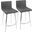Mason Contemporary Swivel Counter Stool In Stainless Steel, Walnut Wood, And Grey Faux Leather - Set Of 2