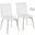 Mason Contemporary Upholstered Chair In Brushed Stainless Steel And White Faux Leather - Set Of 2